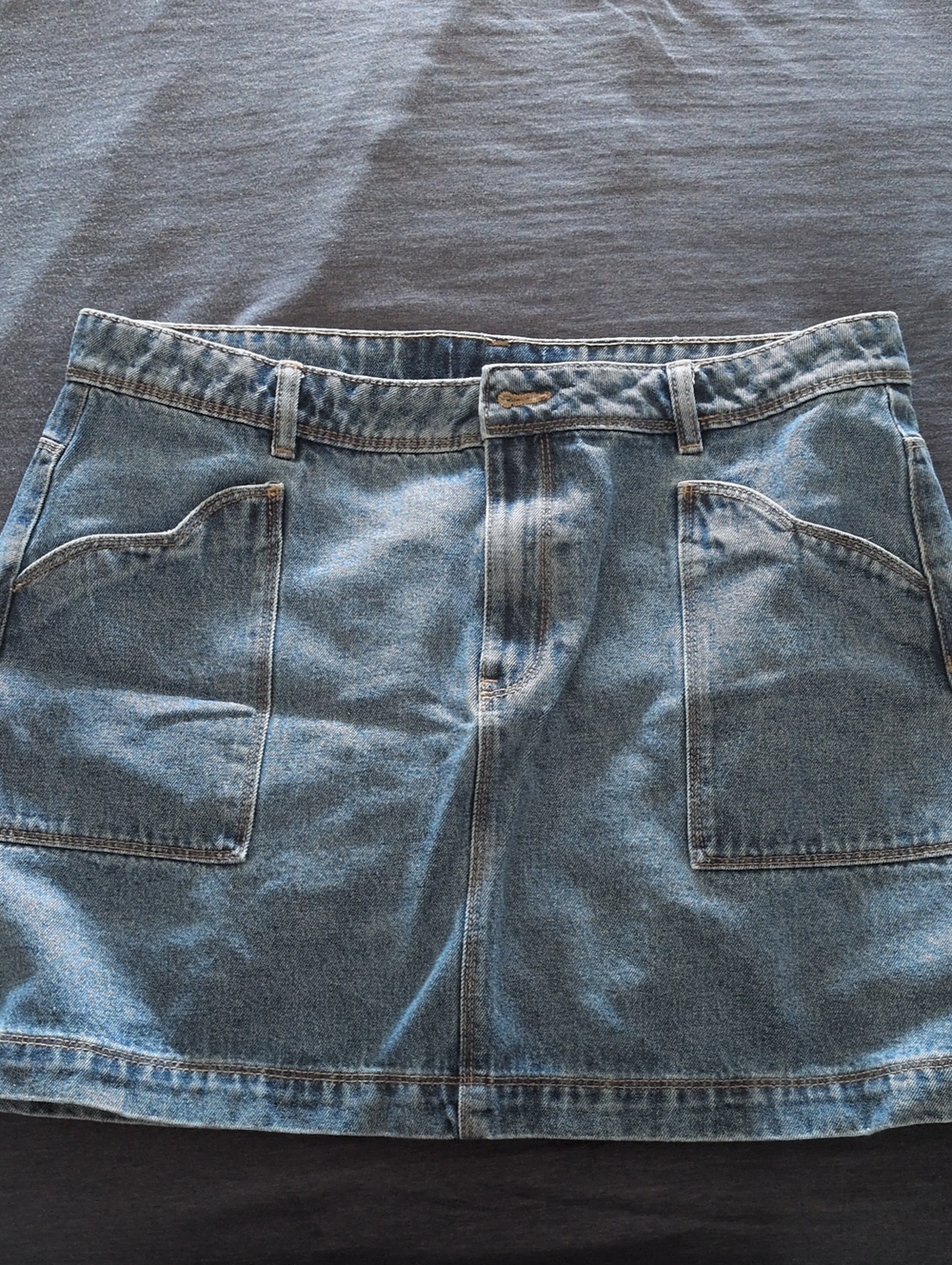 Classic Denim Mini Skirt in Light Blue